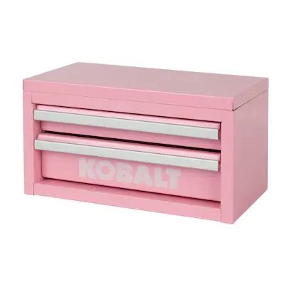 kobalt mini 10.83-in friction 2-drawer pink steel tool box|kobalt mini box.